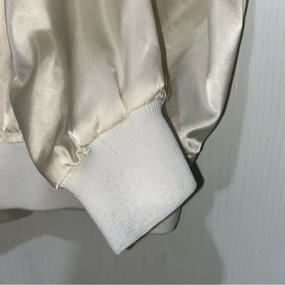 Vtg Kids 16 or Ladies Small White satin bomber Jacket Disney Mickey Minnie Mouse - Picture 6 of 12